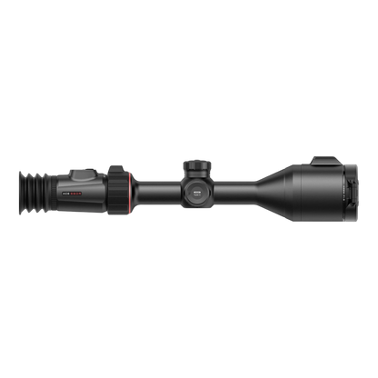 Night Raider Nocpix ACE S60R thermal riflescope with 60mm objective lens and integrated rangefinder. Black aluminum alloy.