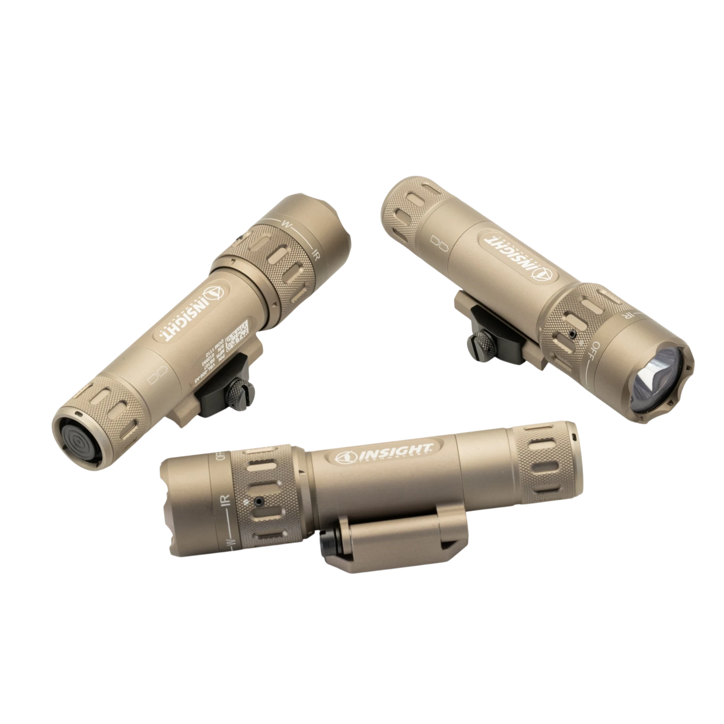 Night Raider WMX200 tactical weapon light in tan aluminum with white light and IR illuminator. Features Picatinny mount.
