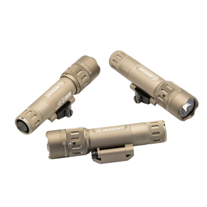 Night Raider WMX200 tactical weapon light in tan aluminum with white light and IR illuminator. Features Picatinny mount.