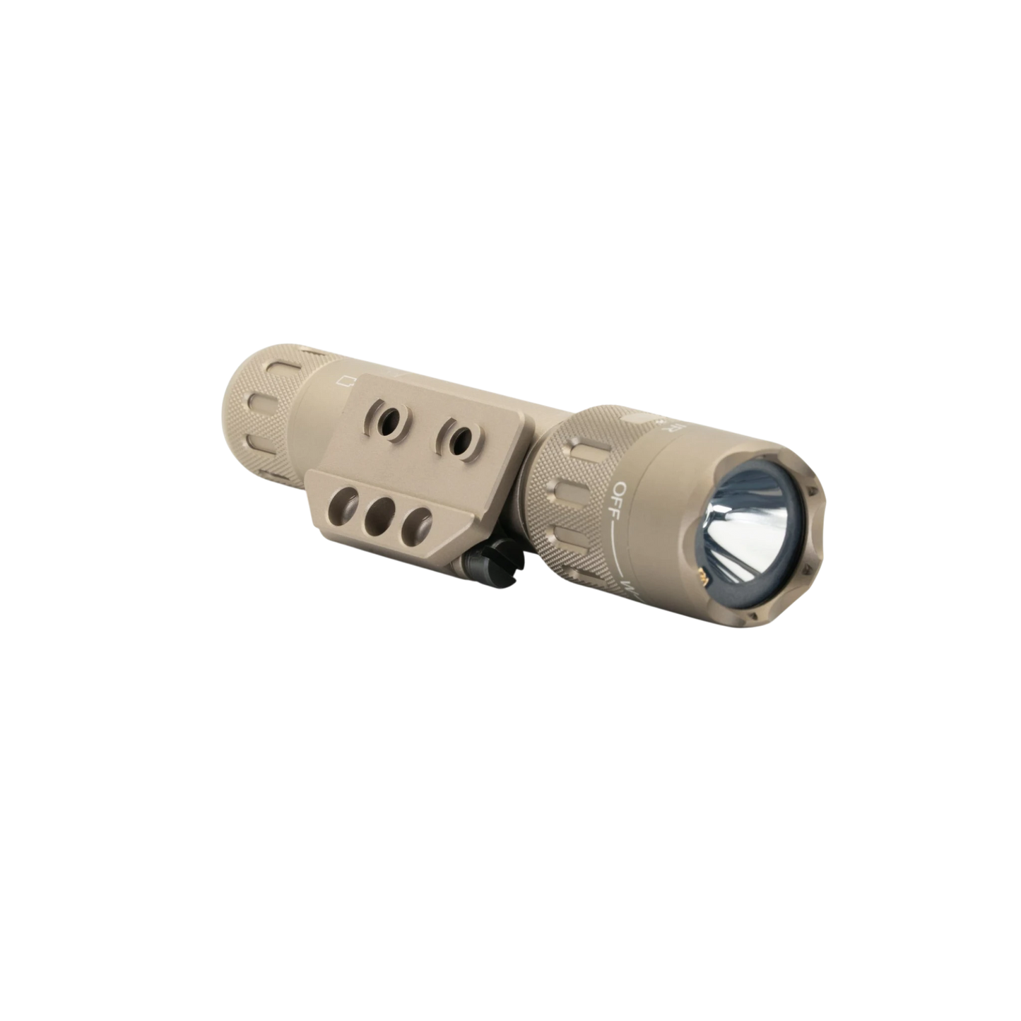Night Raider WMX200 tactical flashlight in tan aluminum with IR illuminator and Picatinny mount.